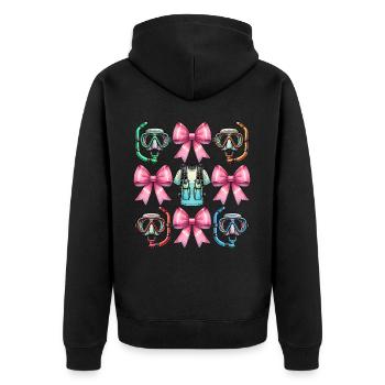 Coquette Bow Schnorcheln Schnorchel Mütter Tag - Unisex Premium Bio Zip Hoodie - Schwarz - Hinten - Nico (187cm)