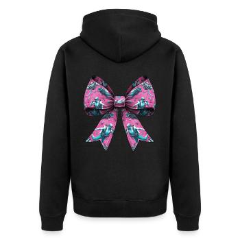 Coquette Bogen Tauchen Mama Taucher Muster rosa - Unisex Premium Bio Zip Hoodie - Schwarz - Hinten - Nico (187cm)