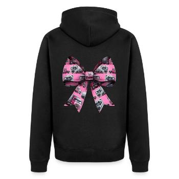 Coquette Bow Trucker Truck Driver Pattern Pink - Unisex Premium Organic Zip Hoodie - black - Back - Nico (187cm)