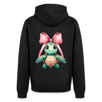 Coquette Bogen Schildkröte Meeresschildkröte - Unisex Premium Bio Zip Hoodie - Schwarz - Hinten - Nico (187cm)