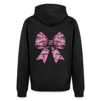 Coquette Bogen Schildkröte Meeresschildkröte - Unisex Premium Bio Zip Hoodie - Schwarz - Hinten - Nico (187cm)