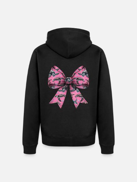 Coquette Bow Turtle Sea Turtle - Unisex Premium Organic Zip Hoodie - black