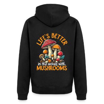 Cueilleurs de champignons Cueilleurs de champignons Cueilleurs de champignons Cueilleurs de champignons - Veste à capuche bio Premium Unisexe - noir - Dos - Nico (187cm)