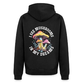 Cueilleurs de champignons Cueilleurs de champignons Cueilleurs de champignons Cueilleurs de champignons - Veste à capuche bio Premium Unisexe - noir - Dos - Nico (187cm)