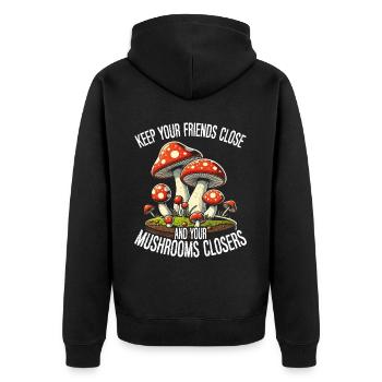Cueilleurs de champignons Cueilleurs de champignons Cueilleurs de champignons Cueilleurs de champignons - Veste à capuche bio Premium Unisexe - noir - Dos - Nico (187cm)