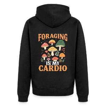 Cueilleurs de champignons Cueilleurs de champignons Cueilleurs de champignons Cueilleurs de champignons - Veste à capuche bio Premium Unisexe - noir - Dos - Nico (187cm)