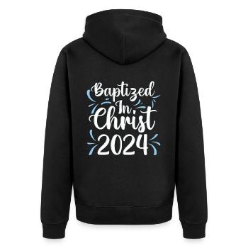 Temps pour mon baptême Première Communion - Veste à capuche bio Premium Unisexe - noir - Dos - Nico (187cm)
