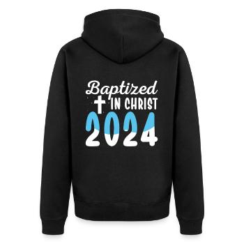 Temps pour mon baptême Première Communion - Veste à capuche bio Premium Unisexe - noir - Dos - Nico (187cm)