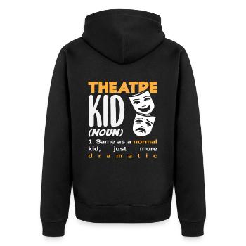 Musical Liebhaber Theaterkind - Unisex Premium Bio Zip Hoodie - Schwarz - Hinten - Nico (187cm)