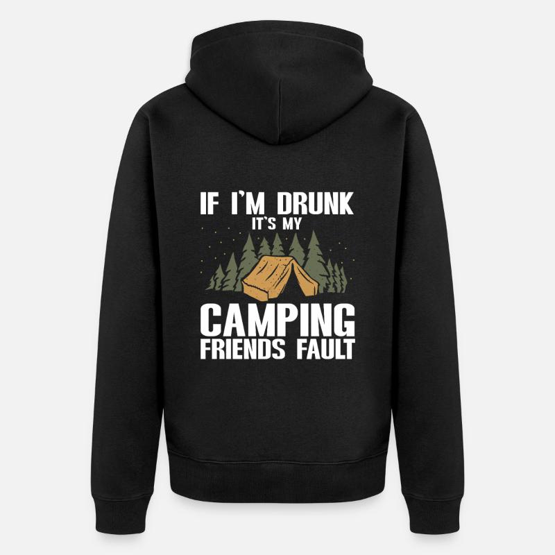 Camping Feu de camp Camper - Veste à capuche bio Premium Unisexe - noir