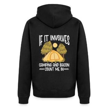 Camping Campfire Camper - Unisex Premium Bio Zip Hoodie - Schwarz - Hinten - Nico (187cm)