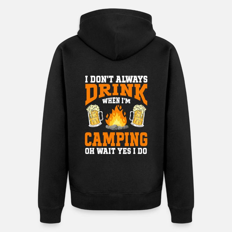 Camping Feu de camp Camper - Veste à capuche bio Premium Unisexe - noir