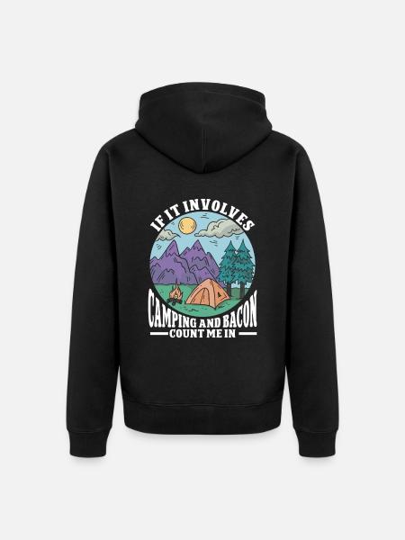 Camping Campfire Camper - Unisex Premium Bio Zip Hoodie - Schwarz