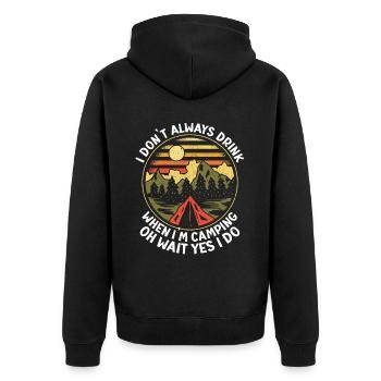 Camping Campfire Camper - Unisex Premium Bio Zip Hoodie - Schwarz - Hinten - Nico (187cm)