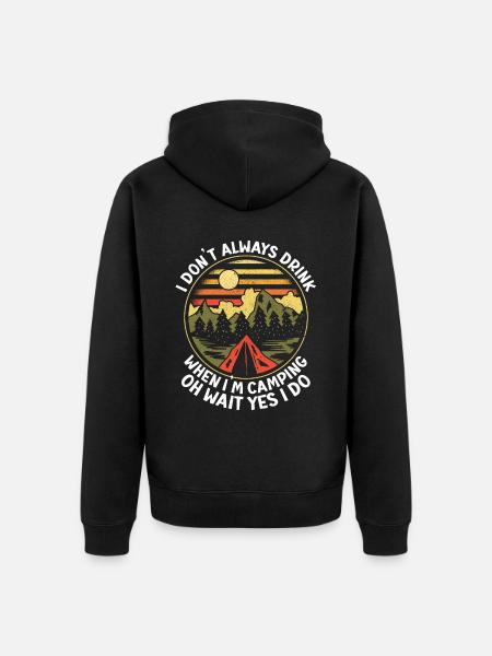 Camping Campfire Camper - Unisex Premium Bio Zip Hoodie - Schwarz