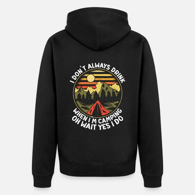 Camping Campfire Camper - Unisex Premium Bio Zip Hoodie - Schwarz