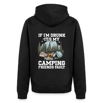 Camping Campfire Camper - Unisex Premium Bio Zip Hoodie - Schwarz - Hinten - Nico (187cm)