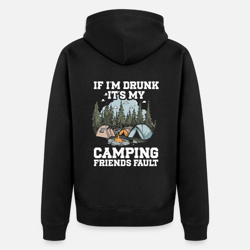 Camping Feu de camp Camper - Veste à capuche bio Premium Unisexe - noir