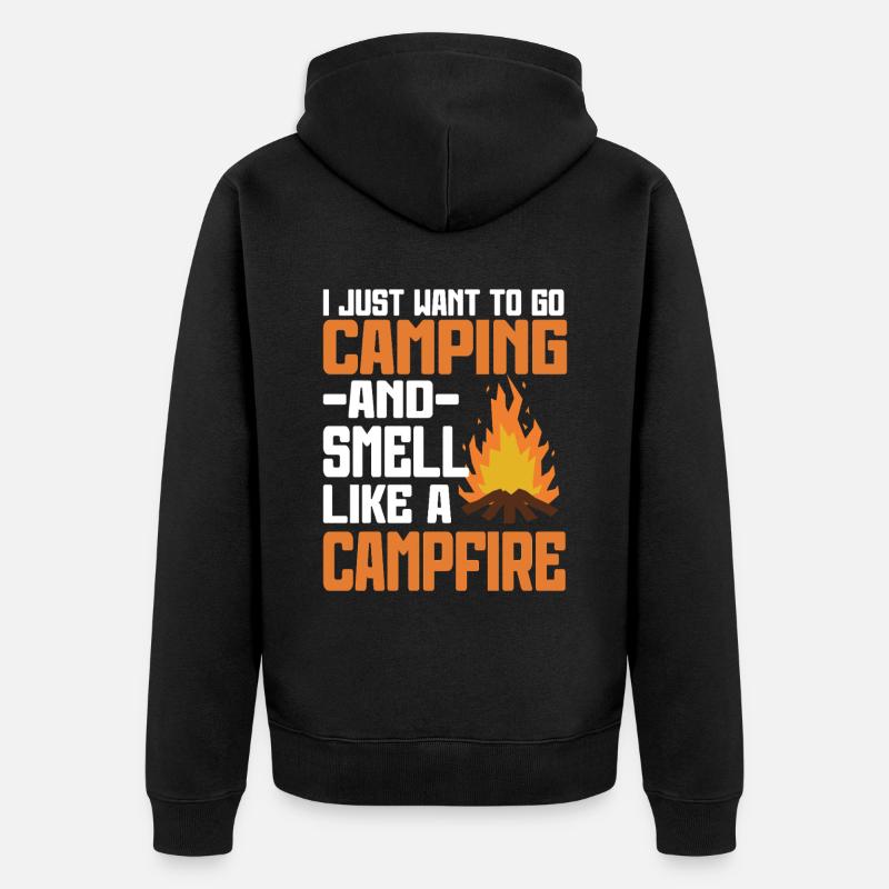 Camping Feu de camp Camper - Veste à capuche bio Premium Unisexe - noir