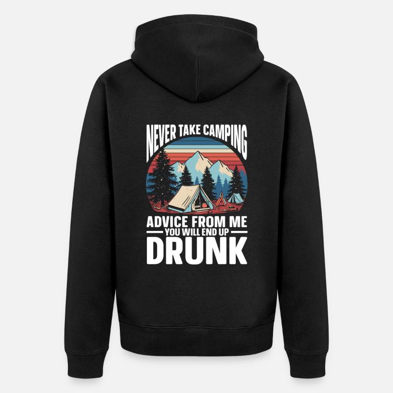 Camping Campfire Camper - Unisex Premium Bio Zip Hoodie - Schwarz