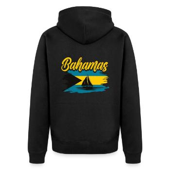 Bahamas Île des Caraïbes Cadeau d’été de l’Atlantique - Veste à capuche bio Premium Unisexe - noir - Dos - Nico (187cm)