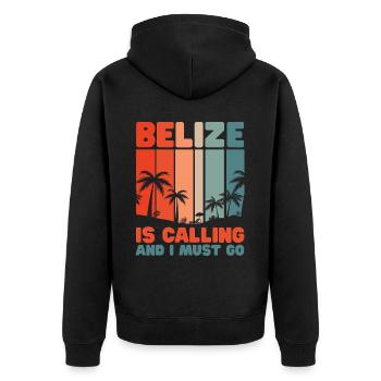 Belize Latino Belizer Belizerin Maya Geschenk - Unisex Premium Bio Zip Hoodie - Schwarz - Hinten - Nico (187cm)