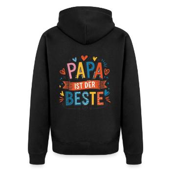 Papa Ist Der Beste - Perfekte Wahl Für Den - Unisex Premium Bio Zip Hoodie - Schwarz - Hinten - Nico (187cm)