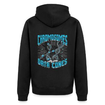 Bioinformatics Analyst Chromosomes And Data Cones - Unisex Premium Organic Zip Hoodie - black - Back - Nico (187cm)