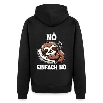 Faultier Fauler Faultierliebhaber Faultiere - Unisex Premium Bio Zip Hoodie - Schwarz - Hinten - Nico (187cm)