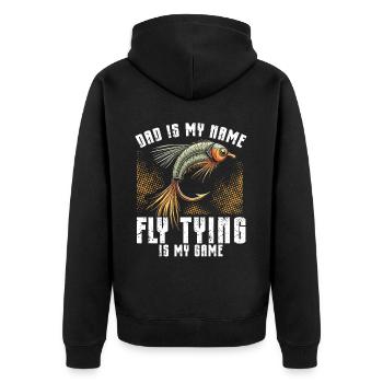Fly Tying Fly Tying Fly Fishing Fly Fishing - Unisex Premium Organic Zip Hoodie - black - Back - Nico (187cm)