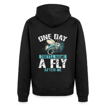 Fly Tying Fly Tying Fly Fishing Fly Fishing - Unisex Premium Organic Zip Hoodie - black - Back - Nico (187cm)