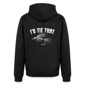 Fly Tying Fly Tying Fly Fishing Fly Fishing - Unisex Premium Organic Zip Hoodie - black - Back - Nico (187cm)