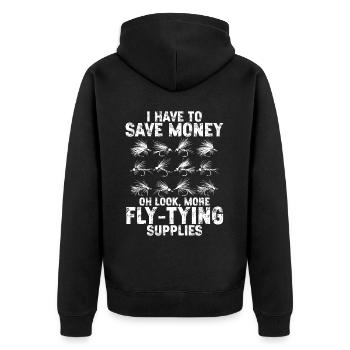 Fly Tying Fly Tying Fly Fishing Fly Fishing - Unisex Premium Organic Zip Hoodie - black - Back - Nico (187cm)