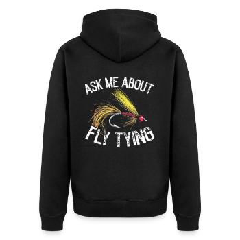 Fly Tying Fly Tying Fly Fishing Fly Fishing - Unisex Premium Organic Zip Hoodie - black - Back - Nico (187cm)