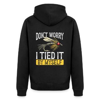Fly Tying Fly Tying Fly Fishing Fly Fishing - Unisex Premium Organic Zip Hoodie - black - Back - Nico (187cm)