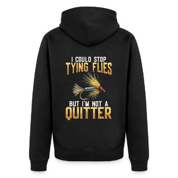 Fly Tying Fly Tying Fly Fishing Fly Fishing - Unisex Premium Organic Zip Hoodie - black - Back - Nico (187cm)