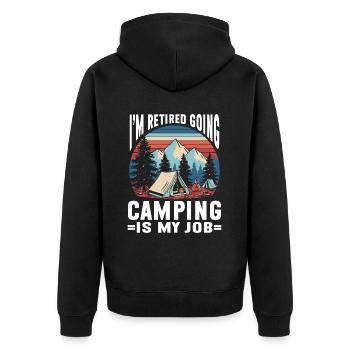 Camping Campfire Camper - Unisex Premium Bio Zip Hoodie - Schwarz - Hinten - Nico (187cm)