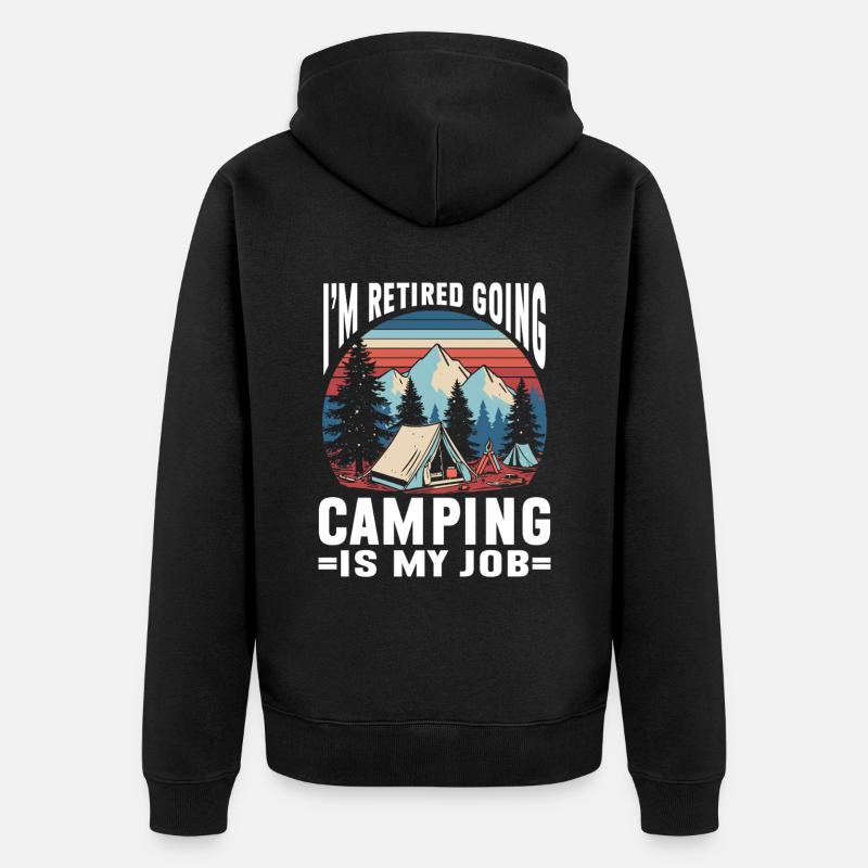 Camping Campfire Camper - Unisex Premium Bio Zip Hoodie - Schwarz