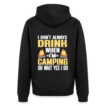 Camping Campfire Camper - Unisex Premium Bio Zip Hoodie - Schwarz - Hinten - Nico (187cm)