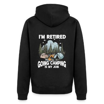 Camping Campfire Camper - Unisex Premium Bio Zip Hoodie - Schwarz - Hinten - Nico (187cm)