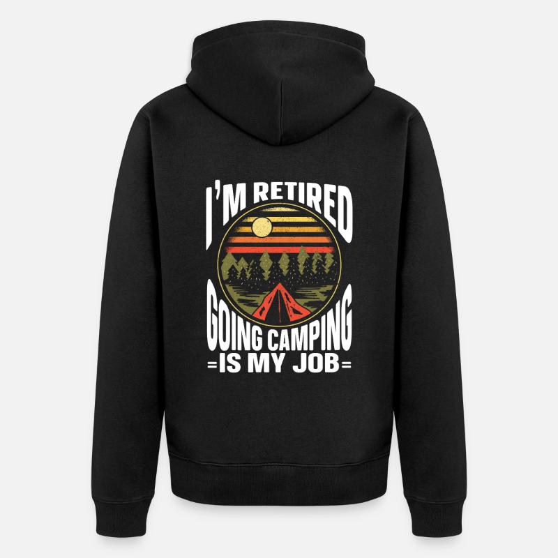 Camping Campfire Camper - Unisex Premium Bio Zip Hoodie - Schwarz