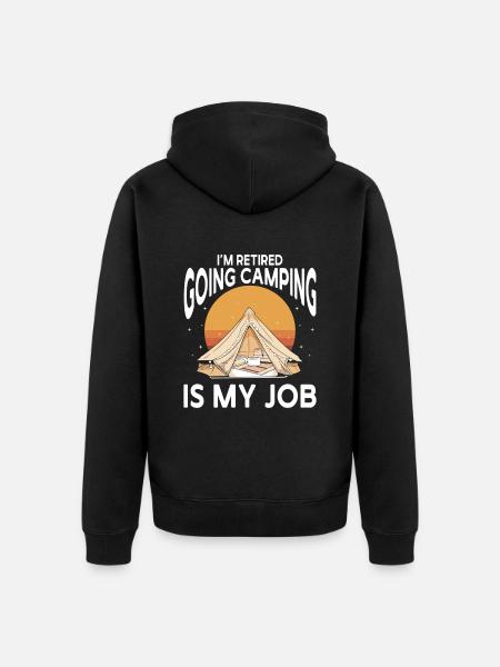 Camping Campfire Camper - Unisex Premium Organic Zip Hoodie - black