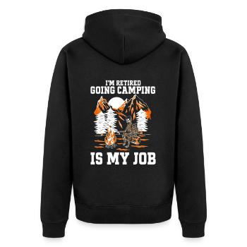 Camping Campfire Camper - Unisex Premium Bio Zip Hoodie - Schwarz - Hinten - Nico (187cm)