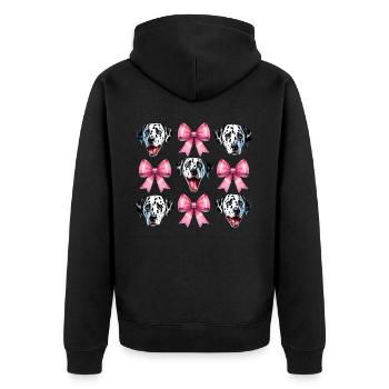 Coquette noeud dalmatien chien maman rose - Veste à capuche bio Premium Unisexe - noir - Dos - Nico (187cm)