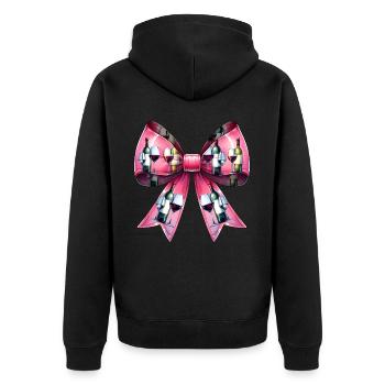 Coquette Bow Wine Drinker Pink - Unisex Premium Organic Zip Hoodie - black - Back - Nico (187cm)