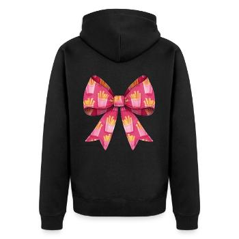 Coquette noeud frites maman motif fête des mères - Veste à capuche bio Premium Unisexe - noir - Dos - Nico (187cm)