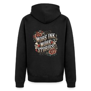 Tattoo Studio Tattoo Artist Tattoo Ideen - Unisex Premium Bio Zip Hoodie - Schwarz - Hinten - Nico (187cm)