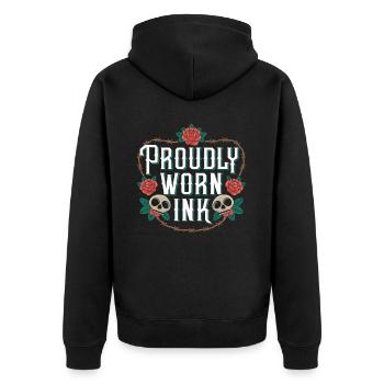 Tattoo Studio Tattoo Artist Tattoo Ideen - Unisex Premium Bio Zip Hoodie - Schwarz - Hinten - Nico (187cm)