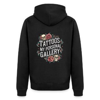Tattoo Studio Tattoo Artist Tattoo Ideen - Unisex Premium Bio Zip Hoodie - Schwarz - Hinten - Nico (187cm)