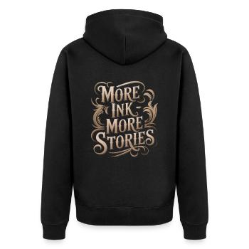 Tattoo Studio Tattoo Artist Tattoo Ideen - Unisex Premium Bio Zip Hoodie - Schwarz - Hinten - Nico (187cm)